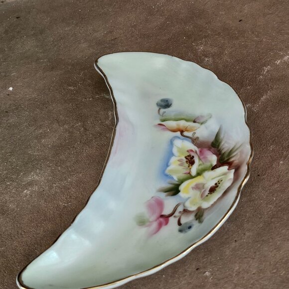 Lefton "TO A WILD ROSE" Half Moon Side Bone Dishes Set of 4 - Picture 8 of 8